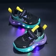 thumbnail image 4 of Xudanell Toddler Shoes Boy Light up Shoes Colorful Charging Toddler Sneakers Casual Walking Platform Sneakers, 4 of 5