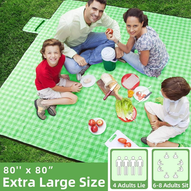 Extra Large Picnic Blanket Teencool 8mm Extra Thick Beach Blanket Waterproof Sandproof Travel Blanket for Outdoor Camping Blanket 80 x80 Walmart