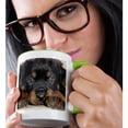 thumbnail image 2 of 3drose, How Low Can You Go - Rottweiler, Rottweilers, Rottie, Rotties, Rottie Owner, Rottweiler Puppy, 11oz Two-tone Green Mug, 2 of 6
