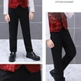 thumbnail image 4 of Hienoo Little Boys Formal Sparkly Sequins Vest with Bow Tie for Party, Red, 4 of 6
