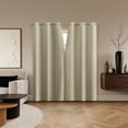 thumbnail image 6 of Sun Zero Dresden 2-pack Slub Detail Magnetic Closure 100% Blackout Grommet Curtain Panel Pair, 37"W x 84"L, Natural, 6 of 8