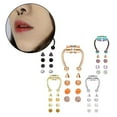 thumbnail image 2 of facefd Magnetic Fake Septum Nose Rings Hoop Horseshoe for Women Bright 5 Mix, 2 of 9