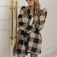 thumbnail image 6 of Summer Savings Clearance 2024 yoeyez Women Flannel Shacket Jacket Coat Plaid Shirts Flannel Lapel Button Down Shacket Outerwear Coats Loose Casual Tops, 6 of 6