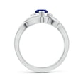 thumbnail image 2 of Angara Natural 1.15 Ct. Blue Sapphire with Diamond Solitaire Ring in 14K White Gold for Women (Ring Size: 3.5), 2 of 10