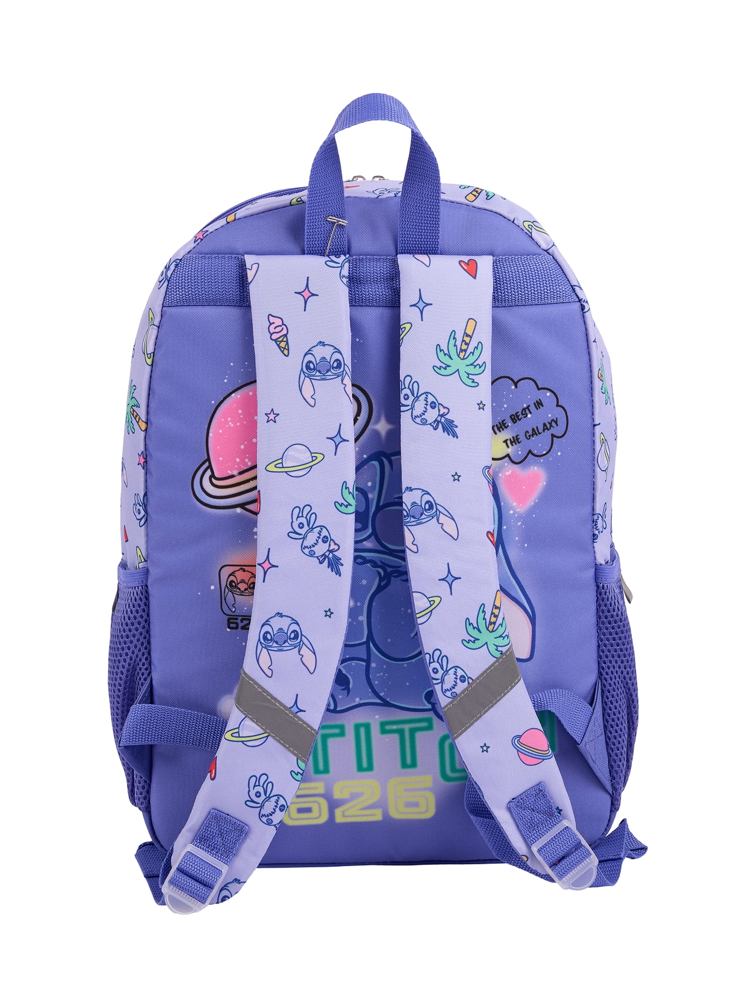 Disney Lilo & Stitch Girls 17" 2-Piece Backpack & Lunch Set with Scrump Keychain, Blue
