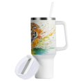 thumbnail image 2 of 40 Oz Car Handle Water Bottle Water Cup Water Bottle Water Jug Coffee Cup Travel Water Bottle Rainbow Cute Tiger, 2 of 8