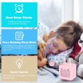thumbnail image 2 of Pink Despertador para niños, Despertador digital para niños Despertador dual con luz nocturna, repetición, cuenta regresiva, 8 tonos de llamada, tono de llamada personalizado, ran, 2 of 4