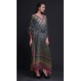 thumbnail image 3 of Phagun Floral & Paisley Ladies Kaftan Holiday Loungewear Maxi Dress Beach Coverup-S-L, 3 of 4