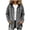 Gray, variant on Hooded Corduroy Shacket for Women Button Down Long Sleeve Shirt Jacket with Drawstring Hood and Pockets