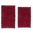 thumbnail image 4 of Home Weavers Bell Flower Collection 100% Cotton Non-Slip Bathroom Rug Set Machine Washable Bath Rug-21"x34", Bathroom Rug- 24"x40", Red Color 2 Piece Bath Rug set, 4 of 9