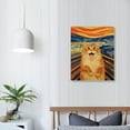 thumbnail image 3 of ARISTURING  Abstract Edvard Munch Canvas Wall Art Famous Art The Scream Funny Cat Aesthetic Poster Retro Print Paintings Orange Gallery Wall Decor Pictures for Bedroom Living Room, 3 of 4