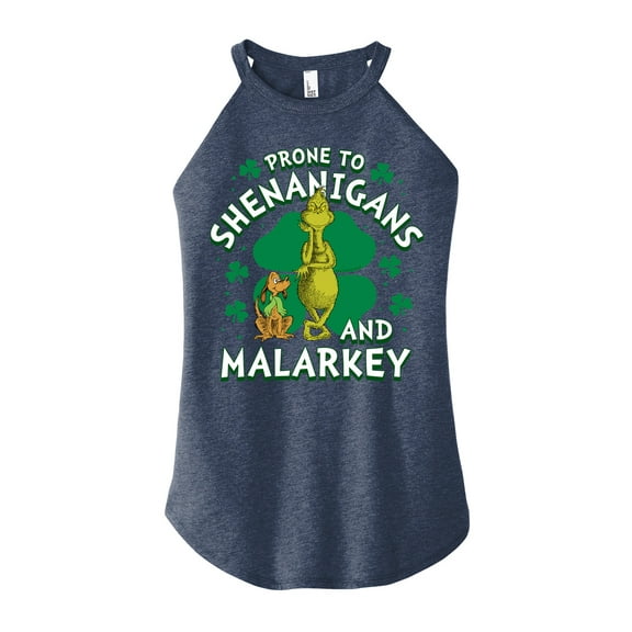 The Grinch - Prone To Shenanigans Malarkey - Juniors High Neck Tank Top