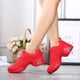 thumbnail image 5 of Zapatos de Baile de Jazz rojos para niñas, zapatillas transpirables de malla de verano 2024, aumento de Color sólido, cojín de aire de fondo suave para mujeres, danza moderna, 5 of 5