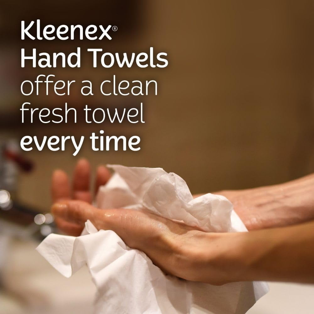 Kleenex Disposable Paper Hand Towels, 6 Boxes, 60 Tissues Per Box (360 Total Tissues), Packaging May Vary