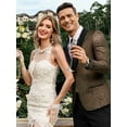 thumbnail image 3 of COOFANDY Mens Floral Tuxedo Jacket Prom Jackets Jacquard Blazer Slim Fit for Christmas Prom Wedding Homecoming Party, 3 of 9
