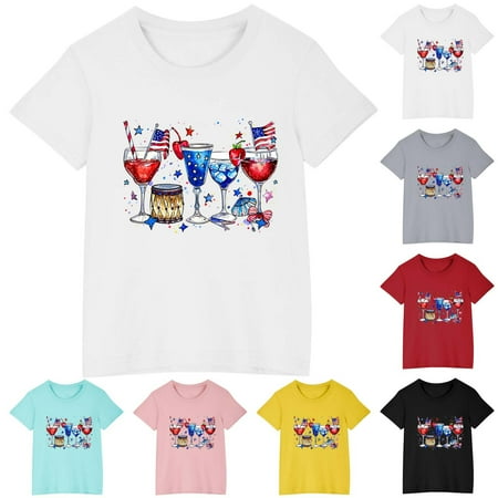 

Fengyings Clearance Toddler Girls Boys T-Shirt Short Sleeve Shirt Cute Graphic Print Summer Tops Tees