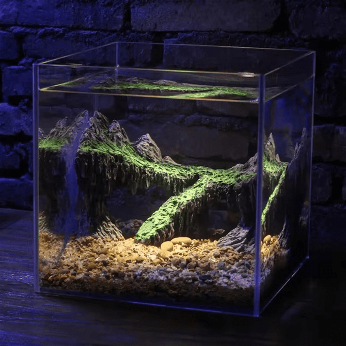 Resin -Aquarium Decoration Fish Tank Simulated Rock Mountain Ornament Rocks Cave for Rest Hide Play Breed,A