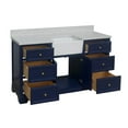 thumbnail image 5 of Zelda 60" Single Farmhouse Bathroom Vanity with Royal Blue Cabinet and Engineered Carrara Top, 5 of 5
