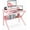 Pink, variant on Small Desk, 27.5 Inch Computer Desk for Small Spaces, Kids Desk with Storage, Study Table with Monitor Stand for Homeschool, Pink
