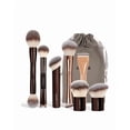 thumbnail image 1 of Set 7 Brochas Maquillaje Profesional Alto Nivel Color Marrón, 1 of 4