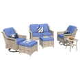thumbnail image 4 of Ovios 6 Pieces Patio Furniture Set All-Weather Outdoor Sectional Patio Sofa Wicker Rattan Conversation Set with Swivel Rocking Chairs for Backyard, 4 of 6