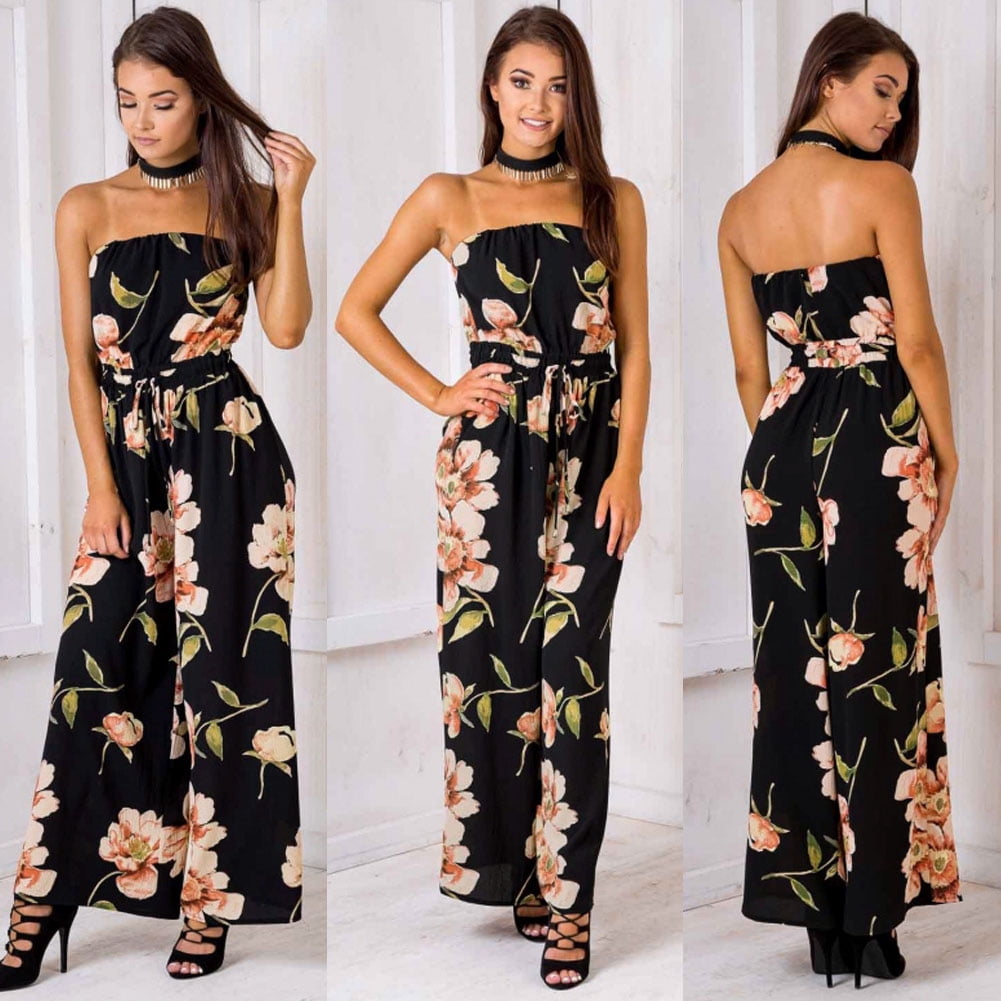 off shoulder jumpsuit floral