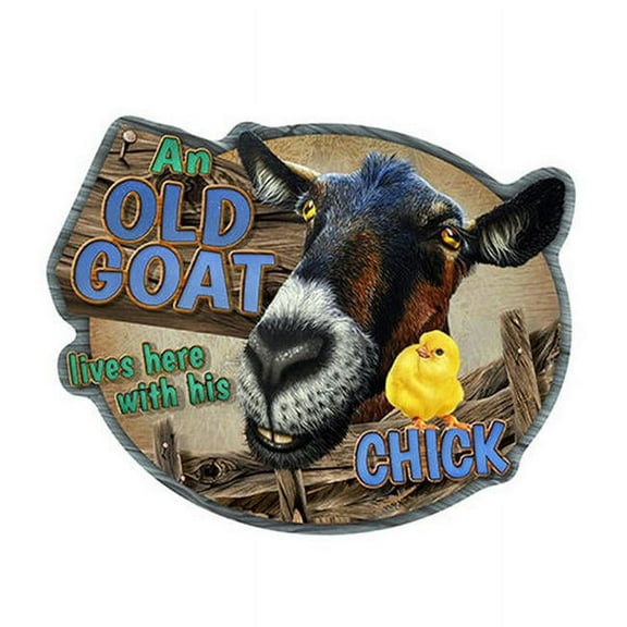 SignMission P-1717 Old Goat And His Chick Old Goat & His Chick Novelty Sign