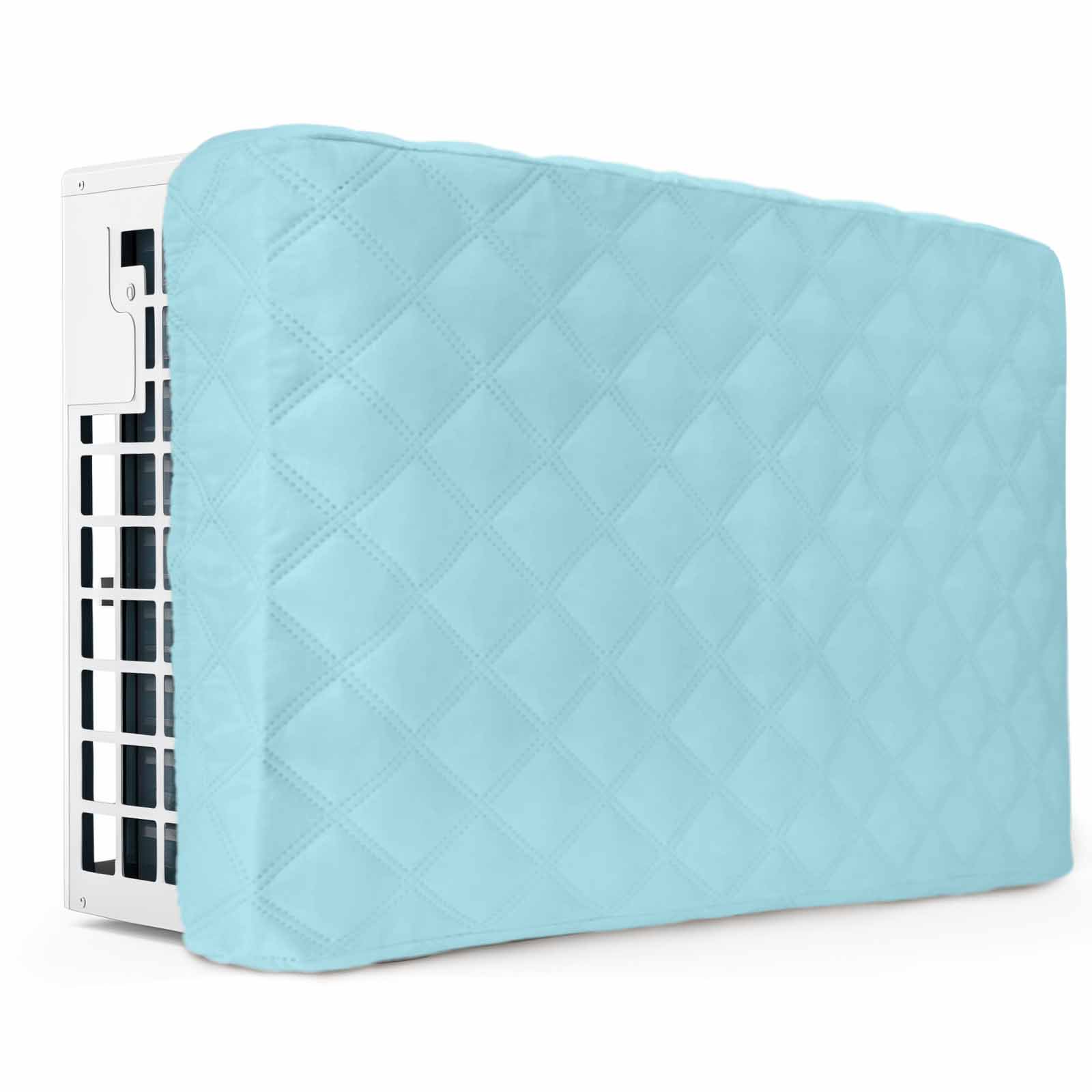 Pure Aqua Blue Indoor Air Conditioner Covers for Window Units Modern Solid Color Minimalist Art AC Cover for Inside Double Insulation Adjustable Waterproof Wall AC Cover Protector 21 x 15 x 3.5