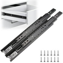 Soft Close Drawer Slides 12 inch, Heavy Duty Full Extension Dresser Rails Ball Bearing Kitchen Cabinet with Mounting Screws, Ball Bearing, Made of Cold-Rolled Steel, Rust-Resistant (Black 12in)