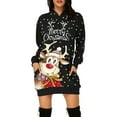 thumbnail image 2 of Chandail de Noël pour Femmes Imprimé de Vacances chandail Mi-Long Fermeture Veste à Capuche Mode Cardigan Chaud Col Rond Manches Longues Chandail de Noël, 2 of 6