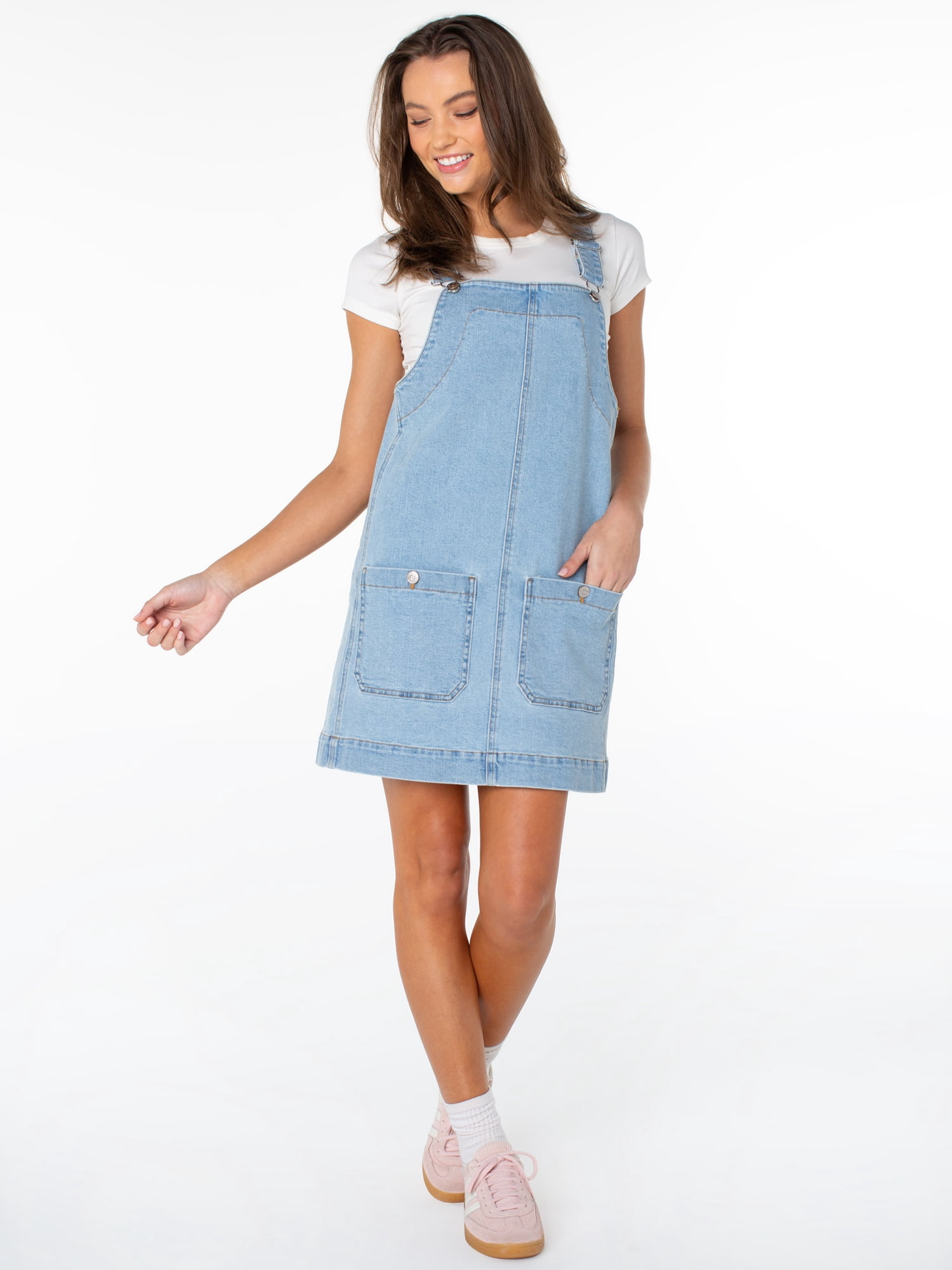 Celebrity Pink Women's and Women's Plus Pinafore Dress, Sizes XS-4X