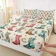 thumbnail image 3 of jejeloiu Colorful Cowgirl Boots Queen Sheet Sets,Rustic Horseshoe Flat Sheet,Multicolor Stars Print Queen Fitted Sheet For Girls Boys,Breathable Home Decor,4-Piece, 3 of 7