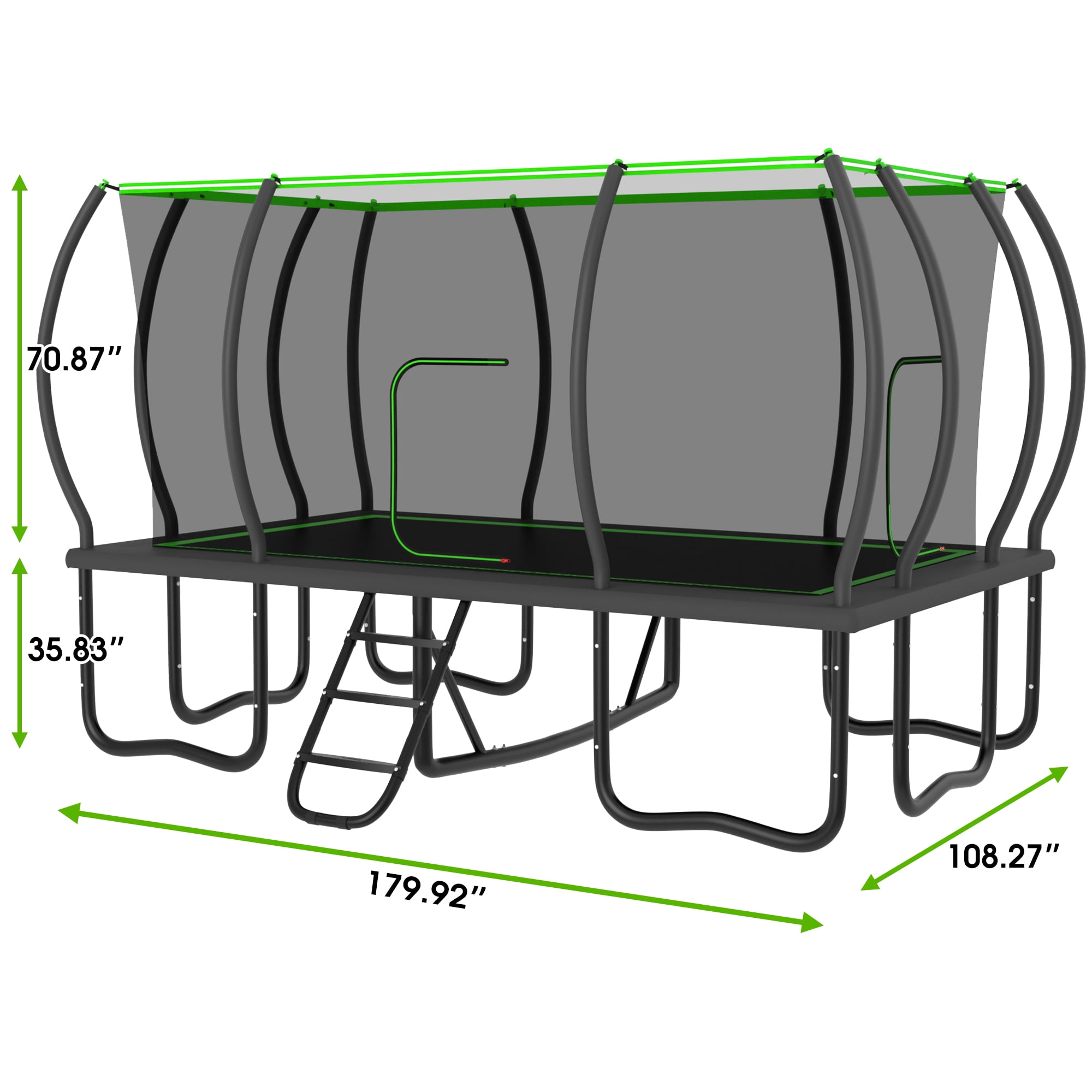 Jump Into Fun Rectangle Trampoline 9x15FT, 2000LBS Weight Capacity Heavy Duty Outdoor Large Gymnastics Trampolines for Kids and Adults with Enclosure Net