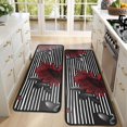 thumbnail image 4 of Kitchen Rugs Sets Of 2,Pioneer Flower Floral Print Pattern Anti Fatigue Kitchen Mat Rugs Non Slip Washable,Decorative Kitchen Floor Mats for Kitchen,Sink,Laundry,17"x47"+17"x47", 4 of 5