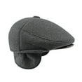 thumbnail image 6 of Riforla Men's Fall and Winter Ear Warm Tongue Cap British Retro Beret Forward Cap Berets Hat for Men Grey M, 6 of 8