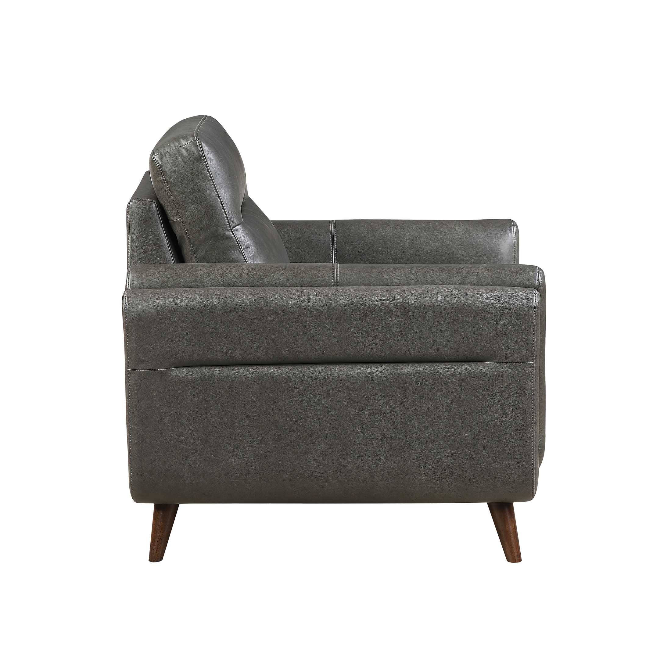 OakvillePark Husk Contemporary Leather Match Living Room Chair, Dark Gray