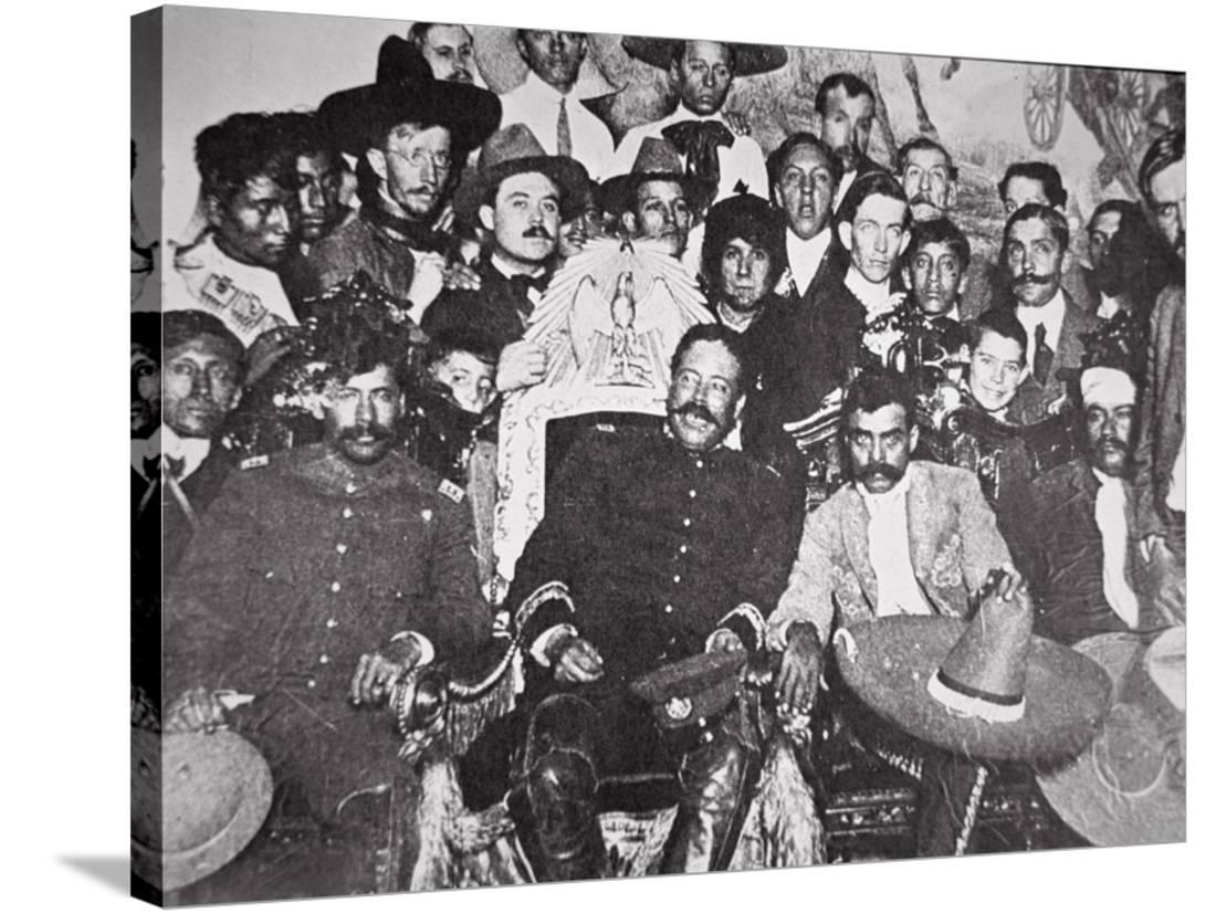 General Pancho Villa and Emiliano Zapata with Comrades in the National