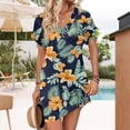 thumbnail image 5 of LWavelet Plus Size Summer Dresses for Women Casual Short Sleeves A Line Midi Dress Army Green L, 5 of 6