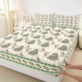 thumbnail image 4 of Homewish Winter Christmas Tree Twin Sheet Sets, Rustic Farmhouse Twin Fitted Sheet, Western Tribal Aztec Flat Sheet, Super Cozy Room Decor, 3-Piece, 4 of 8