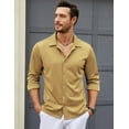thumbnail image 3 of COOFANDY Men's Long Sleeve Button Down Wrinkle Free Dress Shirts Business Casual Untucked Stretch Muscle Fit Shirts, 3 of 5