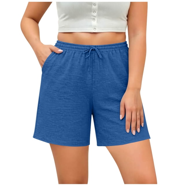 Diufon Women's Plus Size Shorts Oversize Loose Shorts for Sport Running Drawstring Athletic Shorts with Pockets