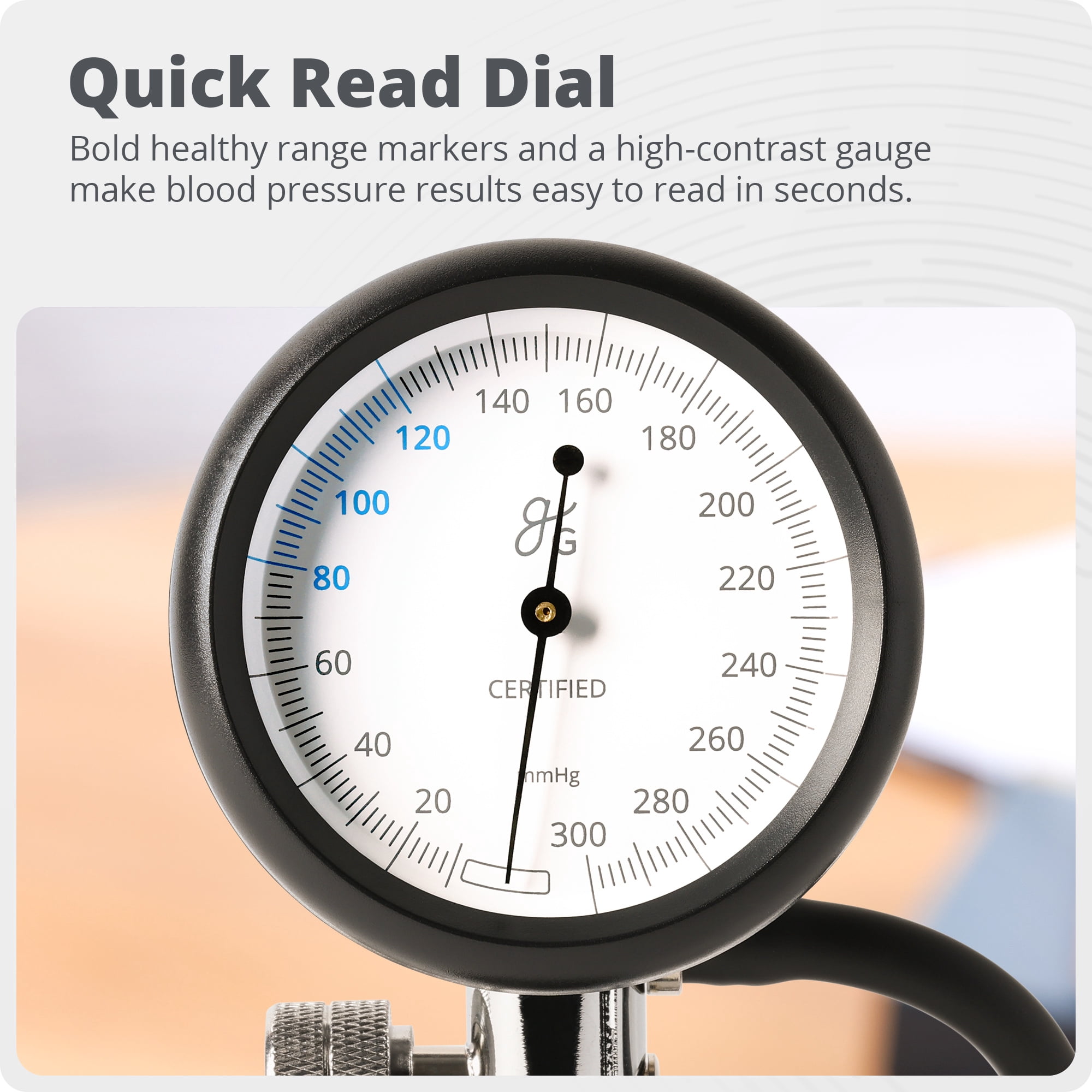 Greater Goods Sphygmomanometer, Latex-Free Manual Blood Pressure Cuff, Home Use, Elderly Care with Carrying Case, Onyx Black