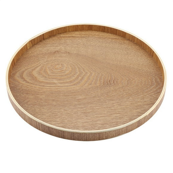 bluebone Plateau en Bambou, Plateau de Service Rond en Bois pour Service à Thé, Fruits, Bonsbons, Plateau de Dîner pour Service de Nourriture, Plateau de Cuisine pour la Maison (30 cm)