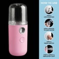 thumbnail image 3 of Lsupdaol Mini Portable USB Rechargeable Battery Nano Facial Mister, Pink and White, 2 Count, 3 of 7