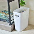thumbnail image 2 of Youngever 2 Pack 3 Gallon Slim Trash Can, Plastic Garbage Container Bin, Trash Bin with Handles for Home Office, Living Room, Study Room, Kitchen, Bathroom (White), 2 of 4