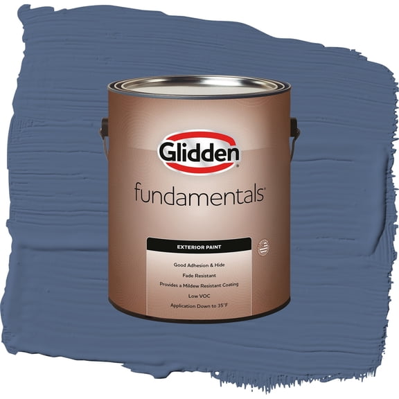 Glidden Fundamentals Stained Glass / Blue, Satin Exterior Paint, 1 Gallon