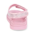 thumbnail image 6 of Wonder Nation Little and Big Girls’ Rhinestone Two Strap Sandals, 6 of 9
