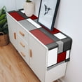 thumbnail image 5 of Table Runner Dresser Scarves 48 Inch Long, Abstract Geometric Color Block Modern Art Linen Dining Table Runners Minimalist White Red Grey Tabletop Scarf for Wedding Holiday Party Kitchen, 5 of 7