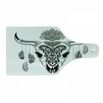 thumbnail image 1 of Tribal Cutting Board, Western Bull Skull Mandala Style Dark Folk Feathers Ornamenting Horns, Decorative Tempered Glass Cutting and Serving Board, in 3 Sizes, by Ambesonne, 1 of 2