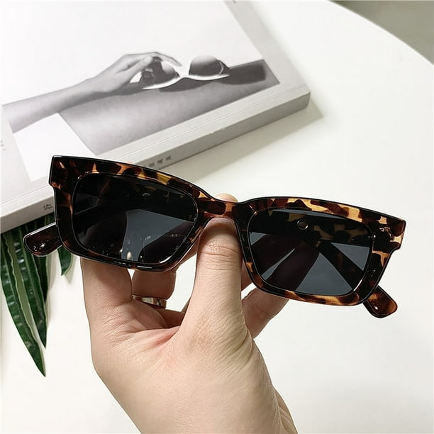 Txlixc Gafas oscuras para mujer, gafas de sol rectangulares anti-UV de color sólido Txlixc Sexy